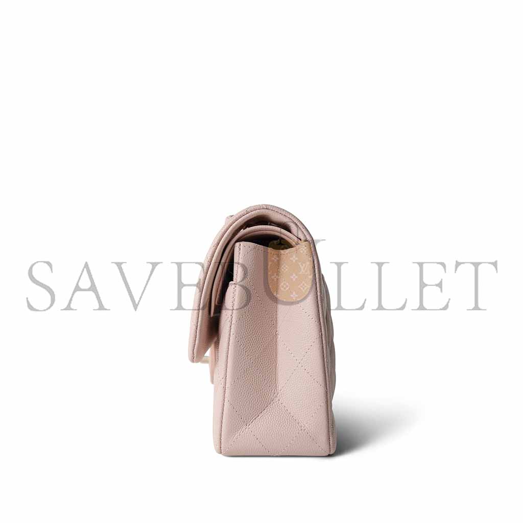 CHANEL LIGHT PINK CAVIAR QUILTED CLASSIC FLAP SMALL A37586 (23*14.5*6cm)